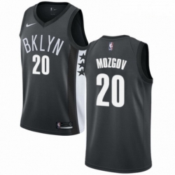 Mens Nike Brooklyn Nets 20 Timofey Mozgov Authentic Gray NBA Jersey Statement Edition