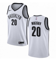 Mens Nike Brooklyn Nets 20 Timofey Mozgov Authentic White NBA Jersey Association Edition