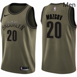Mens Nike Brooklyn Nets 20 Timofey Mozgov Swingman Green Salute to Service NBA Jersey