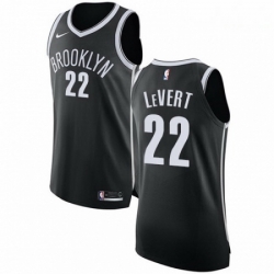 Mens Nike Brooklyn Nets 22 Caris LeVert Authentic Black Road NBA Jersey Icon Edition