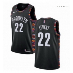 Mens Nike Brooklyn Nets 22 Caris LeVert Swingman Black NBA Jersey 2018 19 City Edition