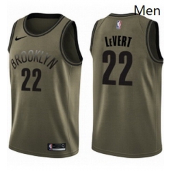 Mens Nike Brooklyn Nets 22 Caris LeVert Swingman Green Salute to Service NBA Jersey