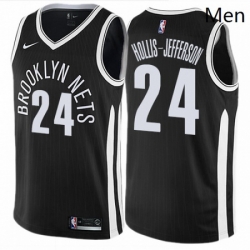 Mens Nike Brooklyn Nets 24 Rondae Hollis Jefferson Authentic Black NBA Jersey City Edition