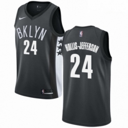 Mens Nike Brooklyn Nets 24 Rondae Hollis Jefferson Authentic Gray NBA Jersey Statement Edition