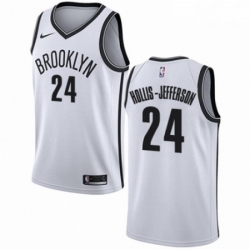 Mens Nike Brooklyn Nets 24 Rondae Hollis Jefferson Authentic White NBA Jersey Association Edition