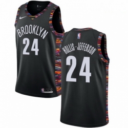 Mens Nike Brooklyn Nets 24 Rondae Hollis Jefferson Swingman Black NBA Jersey 2018 19 City Edition