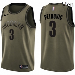 Mens Nike Brooklyn Nets 3 Drazen Petrovic Swingman Green Salute to Service NBA Jersey