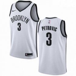 Mens Nike Brooklyn Nets 3 Drazen Petrovic Swingman White NBA Jersey Association Edition