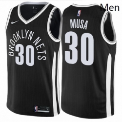 Mens Nike Brooklyn Nets 30 Dzanan Musa Swingman Black NBA Jersey City Edition 