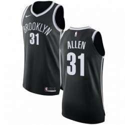 Mens Nike Brooklyn Nets 31 Jarrett Allen Authentic Black Road NBA Jersey Icon Edition 