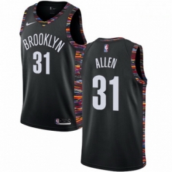 Mens Nike Brooklyn Nets 31 Jarrett Allen Swingman Black NBA Jersey 2018 19 City Edition 