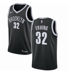 Mens Nike Brooklyn Nets 32 Julius Erving Swingman Black Road NBA Jersey Icon Edition