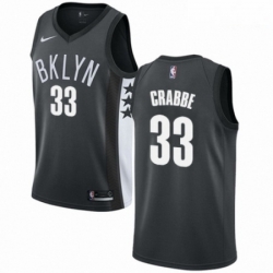 Mens Nike Brooklyn Nets 33 Allen Crabbe Authentic Gray NBA Jersey Statement Edition 
