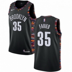 Mens Nike Brooklyn Nets 35 Kenneth Faried Swingman Black NBA Jersey 2018 19 City Edition 