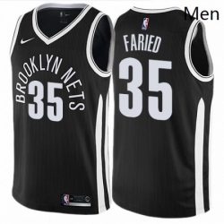 Mens Nike Brooklyn Nets 35 Kenneth Faried Swingman Black NBA Jersey City Edition 