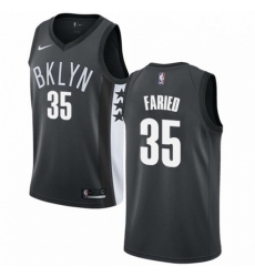 Mens Nike Brooklyn Nets 35 Kenneth Faried Swingman Gray NBA Jersey Statement Edition 