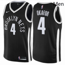 Mens Nike Brooklyn Nets 4 Jahlil Okafor Authentic Black NBA Jersey City Edition 