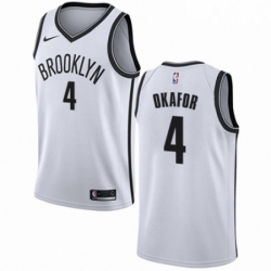Mens Nike Brooklyn Nets 4 Jahlil Okafor Authentic White NBA Jersey Association Edition 