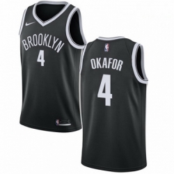 Mens Nike Brooklyn Nets 4 Jahlil Okafor Swingman Black Road NBA Jersey Icon Edition 