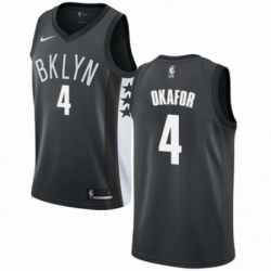 Mens Nike Brooklyn Nets 4 Jahlil Okafor Swingman Gray NBA Jersey Statement Edition 
