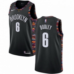 Mens Nike Brooklyn Nets 6 Jared Dudley Swingman Black NBA Jersey 2018 19 City Edition 