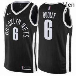 Mens Nike Brooklyn Nets 6 Jared Dudley Swingman Black NBA Jersey City Edition 