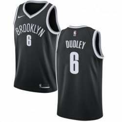 Mens Nike Brooklyn Nets 6 Jared Dudley Swingman Black NBA Jersey Icon Edition 