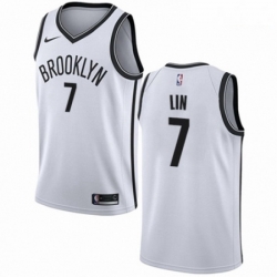 Mens Nike Brooklyn Nets 7 Jeremy Lin Swingman White NBA Jersey Association Edition