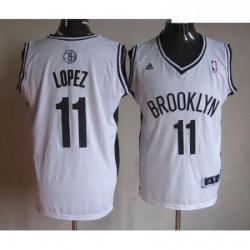 Nets 11 Brook Lopez White Home Stitched NBA Jersey 