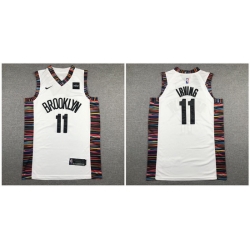 Nets 11 Kyrie Irving White City Edition Nike Authentic Jersey
