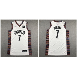 Nets 7 Kevin Durant White City Edition Nike Authentic Jersey