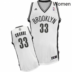 Womens Adidas Brooklyn Nets 33 Allen Crabbe Swingman White Home NBA Jersey 