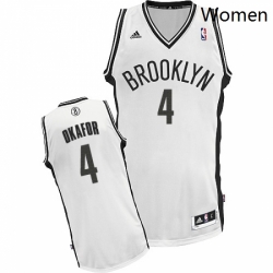 Womens Adidas Brooklyn Nets 4 Jahlil Okafor Swingman White Home NBA Jersey 