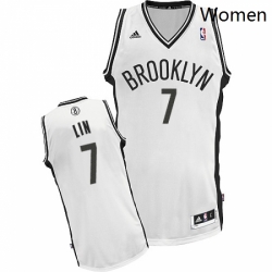 Womens Adidas Brooklyn Nets 7 Jeremy Lin Swingman White Home NBA Jersey