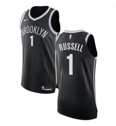 Womens Nike Brooklyn Nets 1 DAngelo Russell Authentic Black Road NBA Jersey Icon Edition