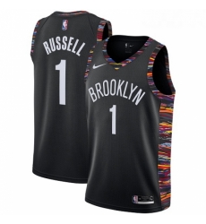 Womens Nike Brooklyn Nets 1 DAngelo Russell Swingman Black NBA Jersey 2018 19 City Edition