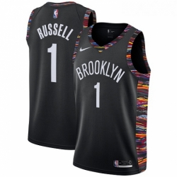 Womens Nike Brooklyn Nets 1 DAngelo Russell Swingman Black NBA Jersey 2018 19 City Edition