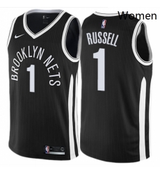 Womens Nike Brooklyn Nets 1 DAngelo Russell Swingman Black NBA Jersey City Edition