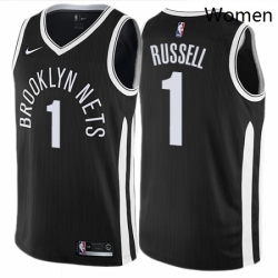 Womens Nike Brooklyn Nets 1 DAngelo Russell Swingman Black NBA Jersey City Edition