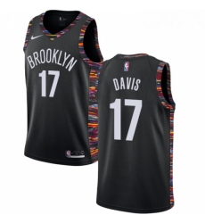 Womens Nike Brooklyn Nets 17 Ed Davis Swingman Black NBA Jersey 2018 19 City Edition 