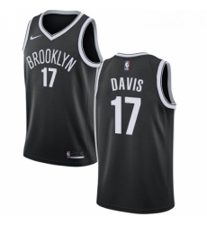 Womens Nike Brooklyn Nets 17 Ed Davis Swingman Black NBA Jersey Icon Edition 