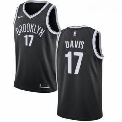 Womens Nike Brooklyn Nets 17 Ed Davis Swingman Black NBA Jersey Icon Edition 