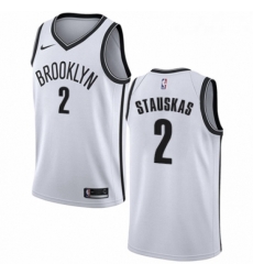 Womens Nike Brooklyn Nets 2 Nik Stauskas Swingman White NBA Jersey Association Edition 