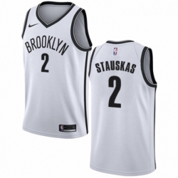 Womens Nike Brooklyn Nets 2 Nik Stauskas Swingman White NBA Jersey Association Edition 