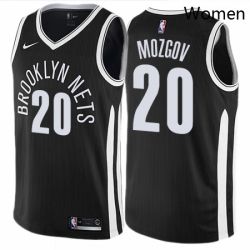 Womens Nike Brooklyn Nets 20 Timofey Mozgov Swingman Black NBA Jersey City Edition