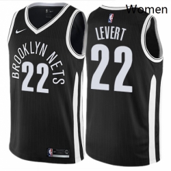 Womens Nike Brooklyn Nets 22 Caris LeVert Swingman Black NBA Jersey City Edition