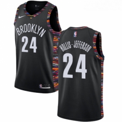 Womens Nike Brooklyn Nets 24 Rondae Hollis Jefferson Swingman Black NBA Jersey 2018 19 City Edition