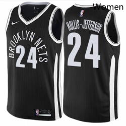 Womens Nike Brooklyn Nets 24 Rondae Hollis Jefferson Swingman Black NBA Jersey City Edition