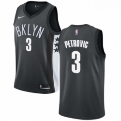 Womens Nike Brooklyn Nets 3 Drazen Petrovic Authentic Gray NBA Jersey Statement Edition