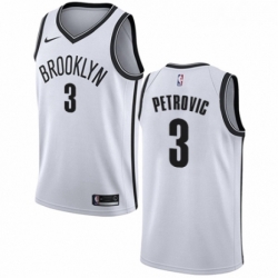 Womens Nike Brooklyn Nets 3 Drazen Petrovic Authentic White NBA Jersey Association Edition